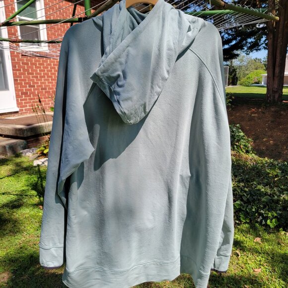 Reebok 3XL Mens Hooded Sweatshirt Black Triangle Logo Gaiter Neck Seafoam Green - Picture 4 of 13